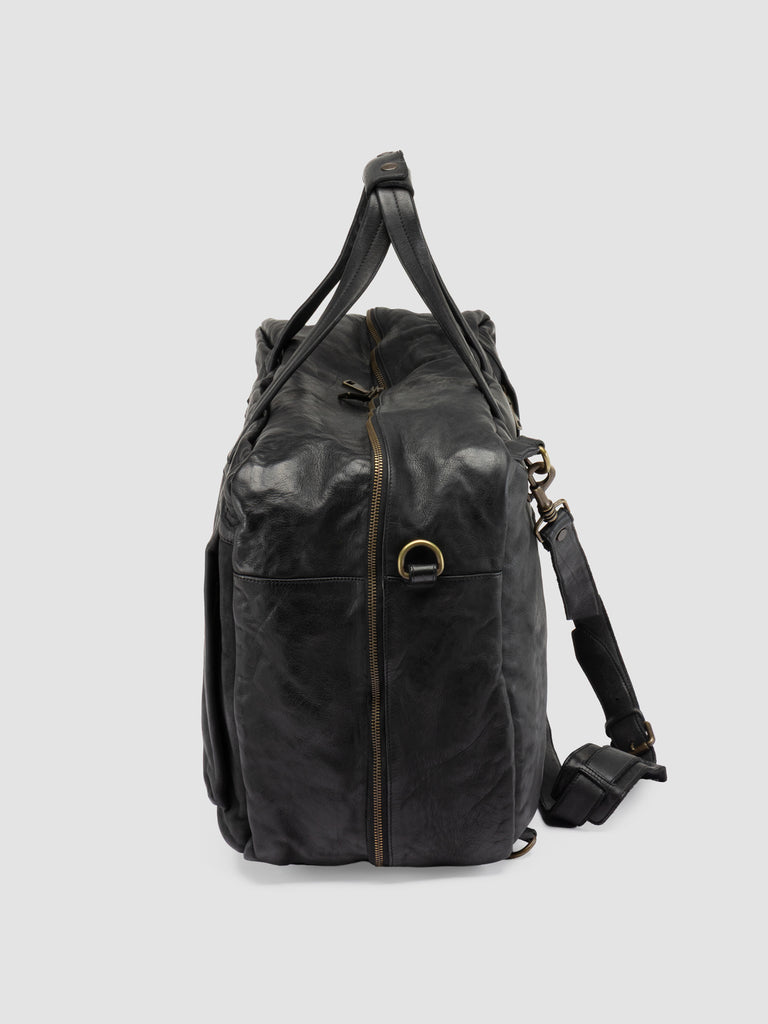 HELMET 056 - Black Leather Travel Bag