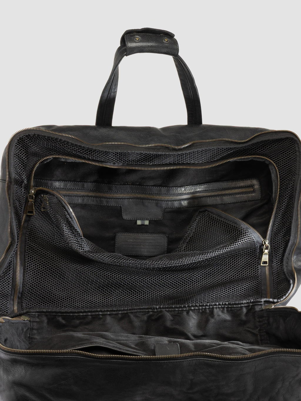 HELMET 056 - Black Leather Travel Bag - image 7,side view