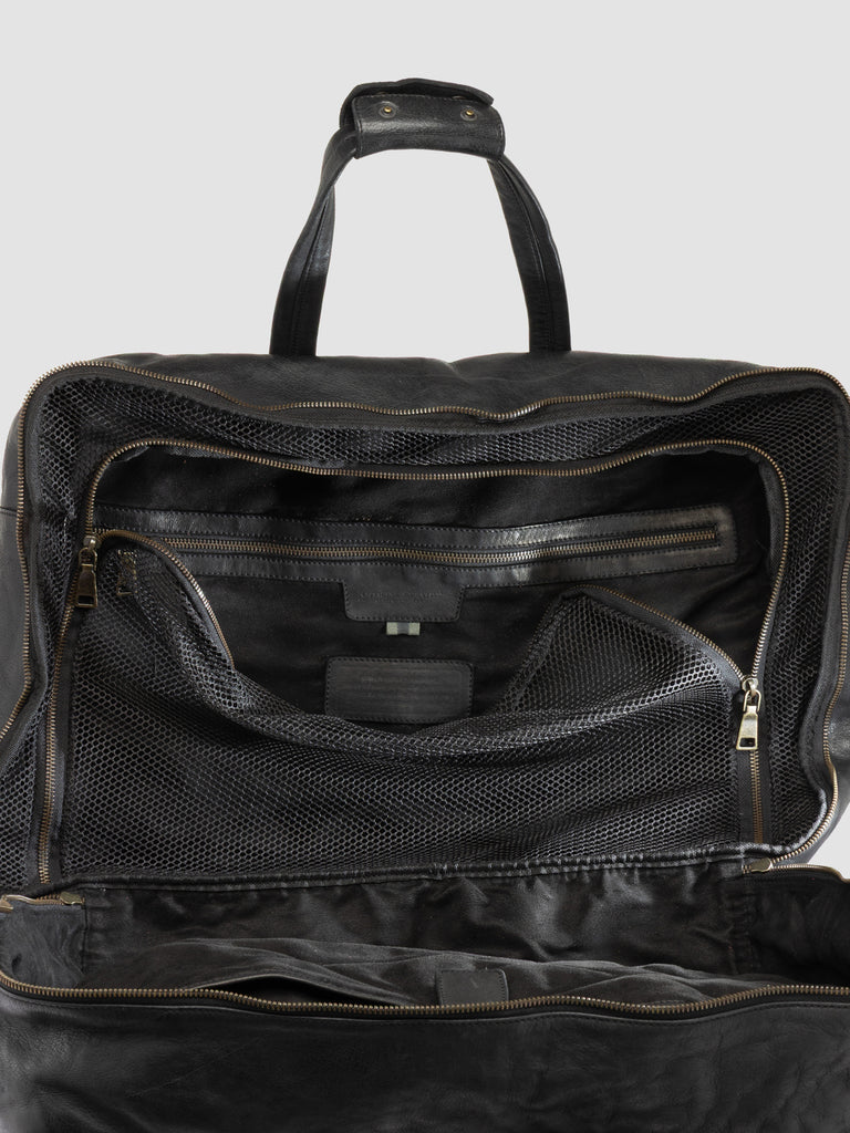 HELMET 056 - Black Leather Travel Bag