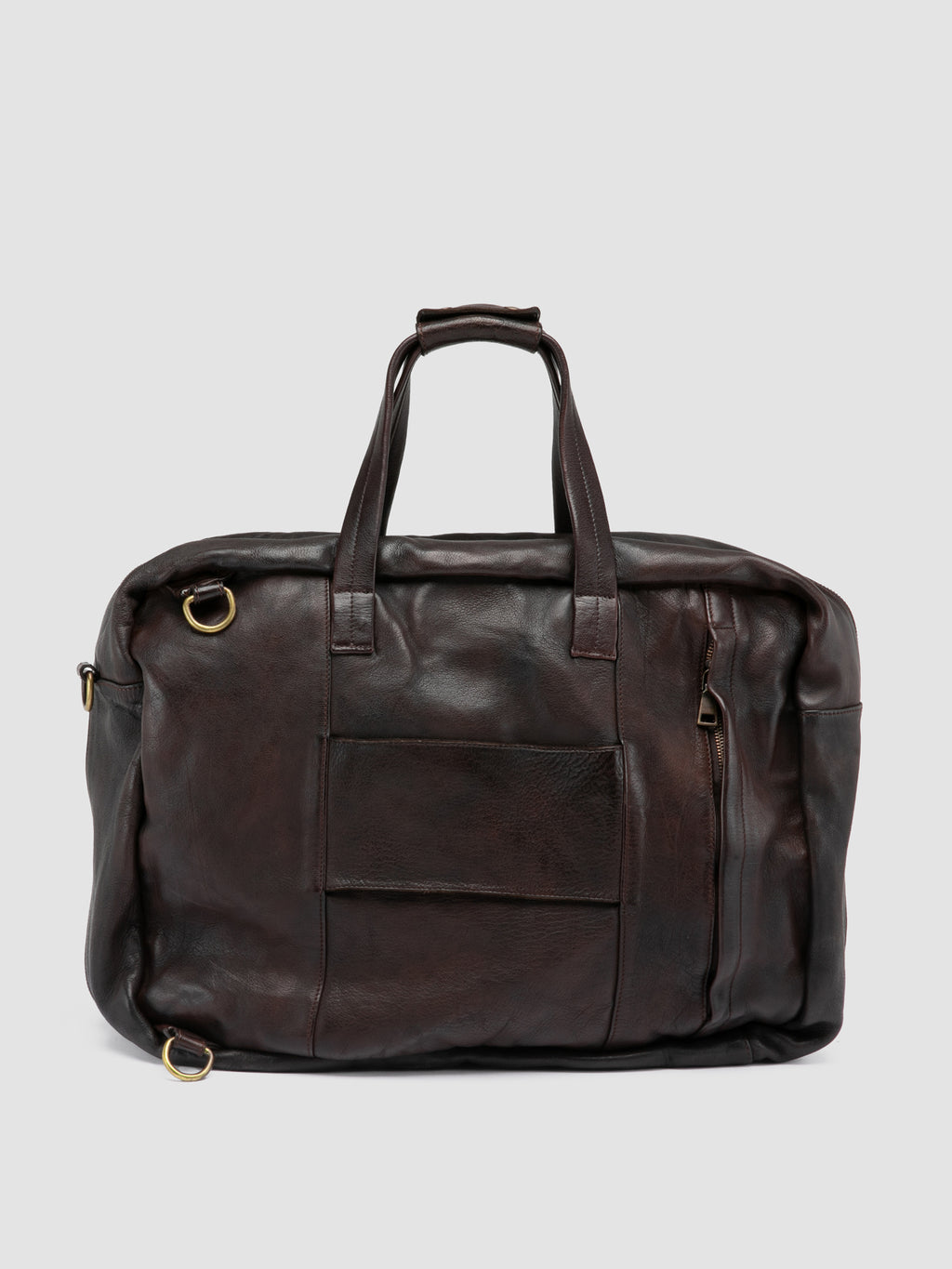HELMET 056 - Brown Leather Travel Bag - image 5,side view