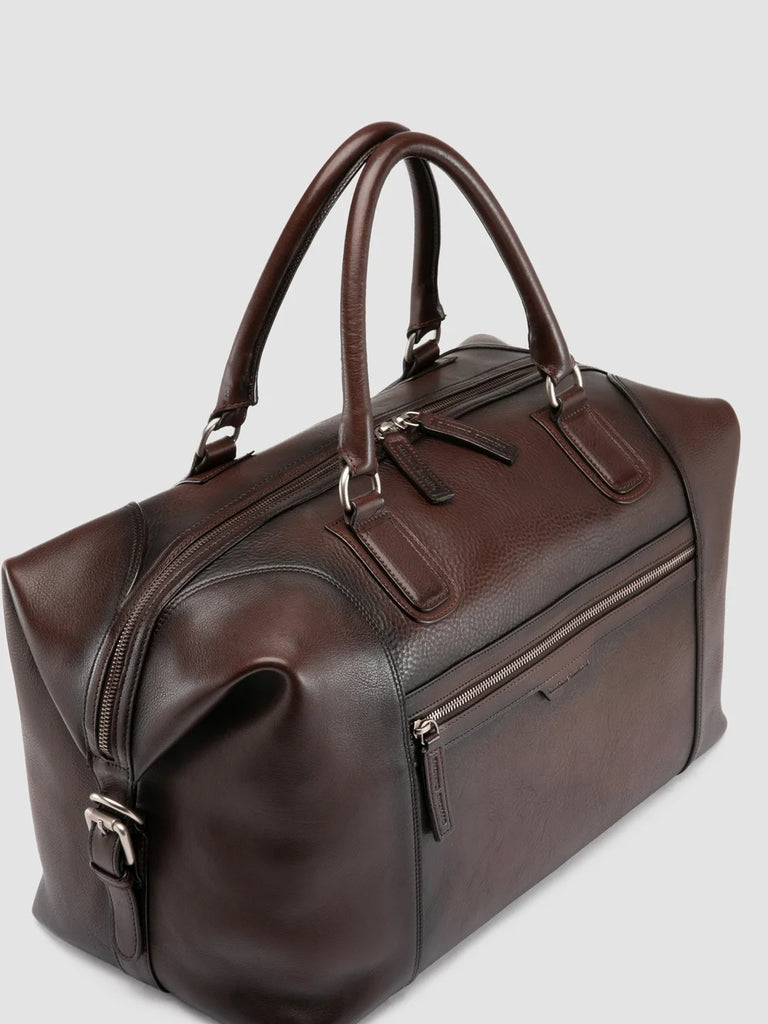 JULES 006 - Brown Leather Travel Bag-hover