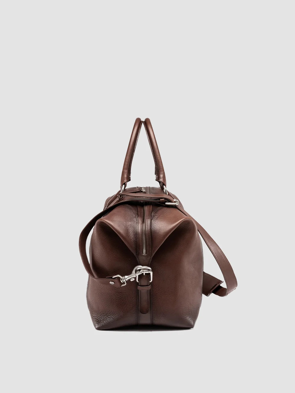 JULES 006 - Braune Reisetasche aus Leder - image 5,side view