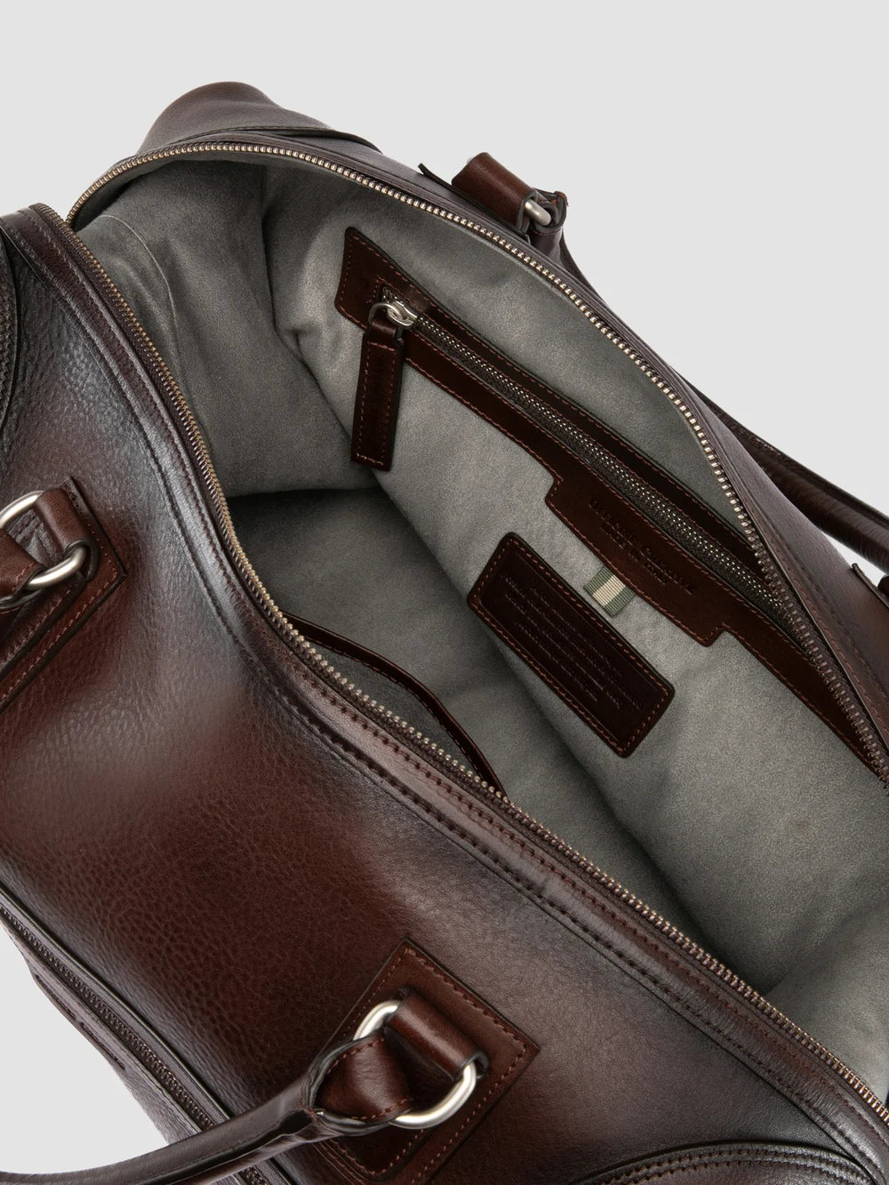 JULES 006 - Braune Reisetasche aus Leder - image 6,side view