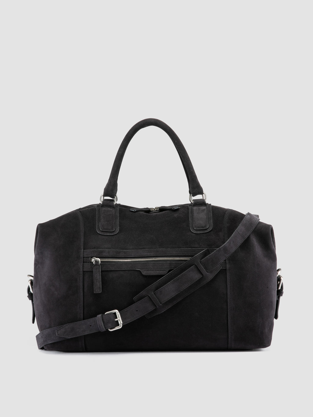 JULES 006 - Black Suede Travel Bag - image 1,side view