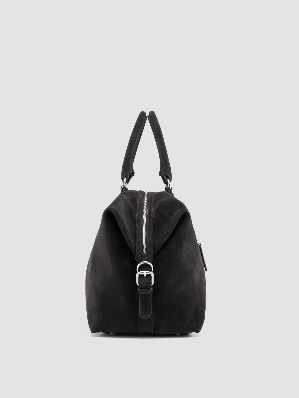 JULES 006 - Brown Suede Travel Bag - image 4,side view