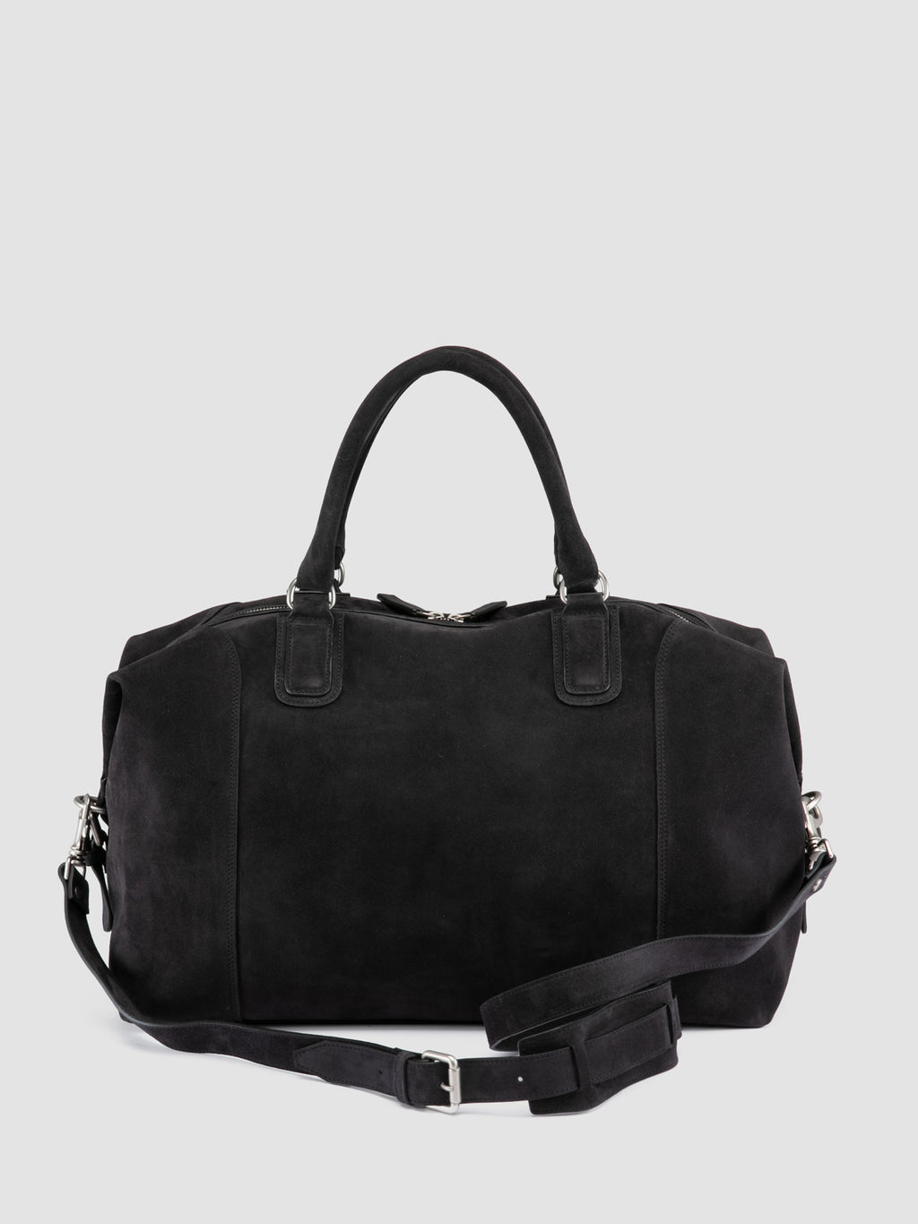 JULES 006 - Brown Suede Travel Bag - image 5,side view