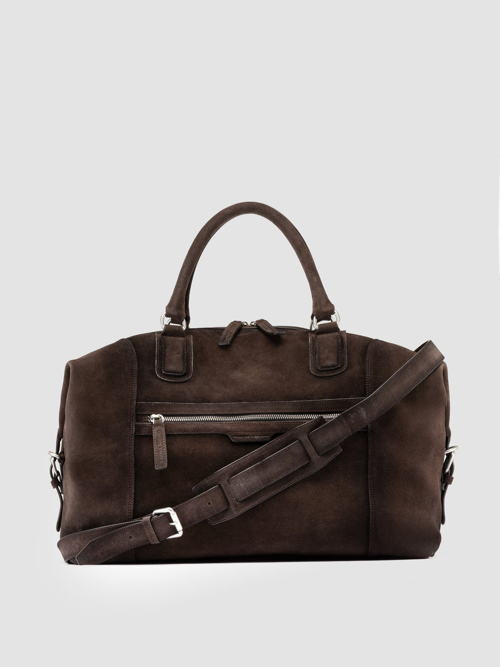 JULES 006 - Brown Suede Travel Bag - image 1,side view