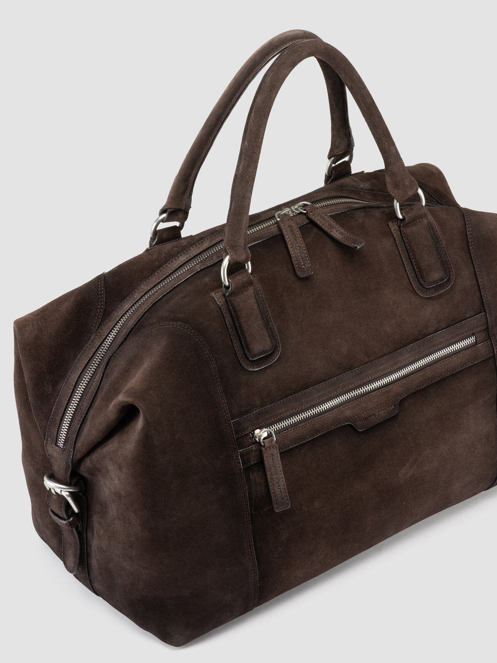 JULES 006 - Brown Suede Travel Bag - image 2,side view