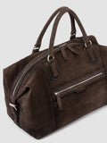 JULES 006 - Brown Suede Travel Bag - thumb image 2,side view