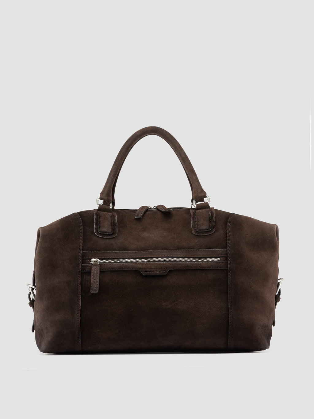 JULES 006 - Brown Suede Travel Bag - image 3,side view