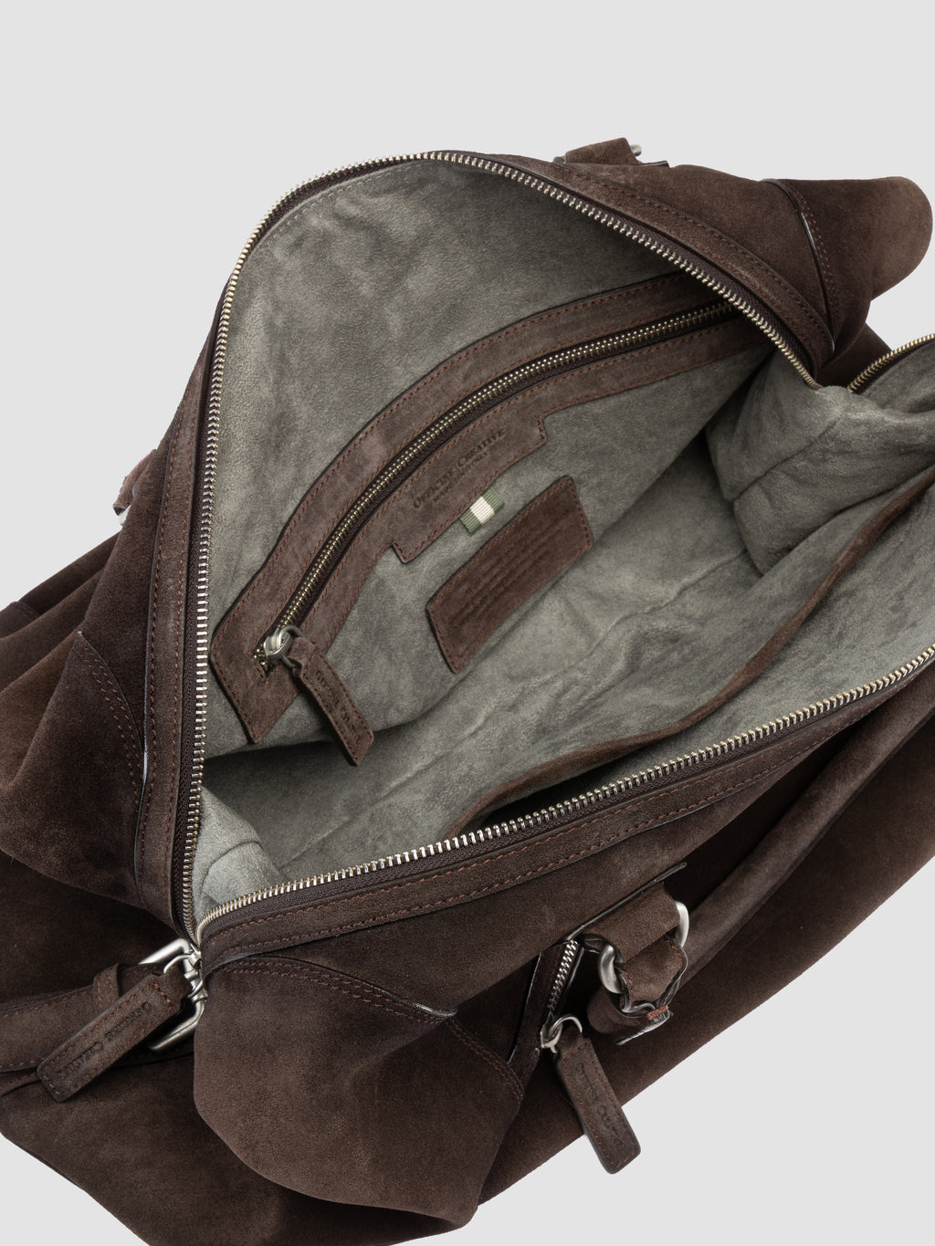 JULES 006 - Brown Suede Travel Bag - image 7,side view