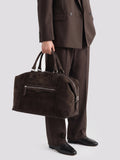 JULES 006 - Brown Suede Travel Bag