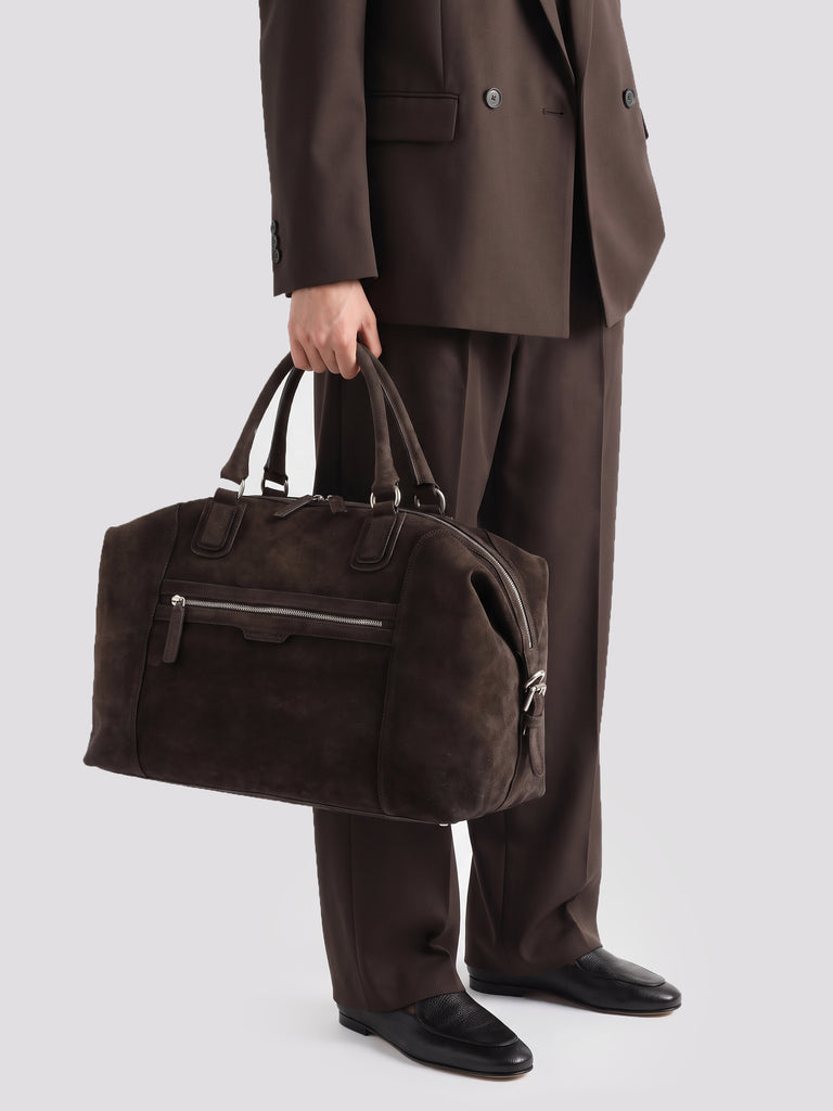 JULES 006 - Braune Reisetasche aus Wildleder-hover