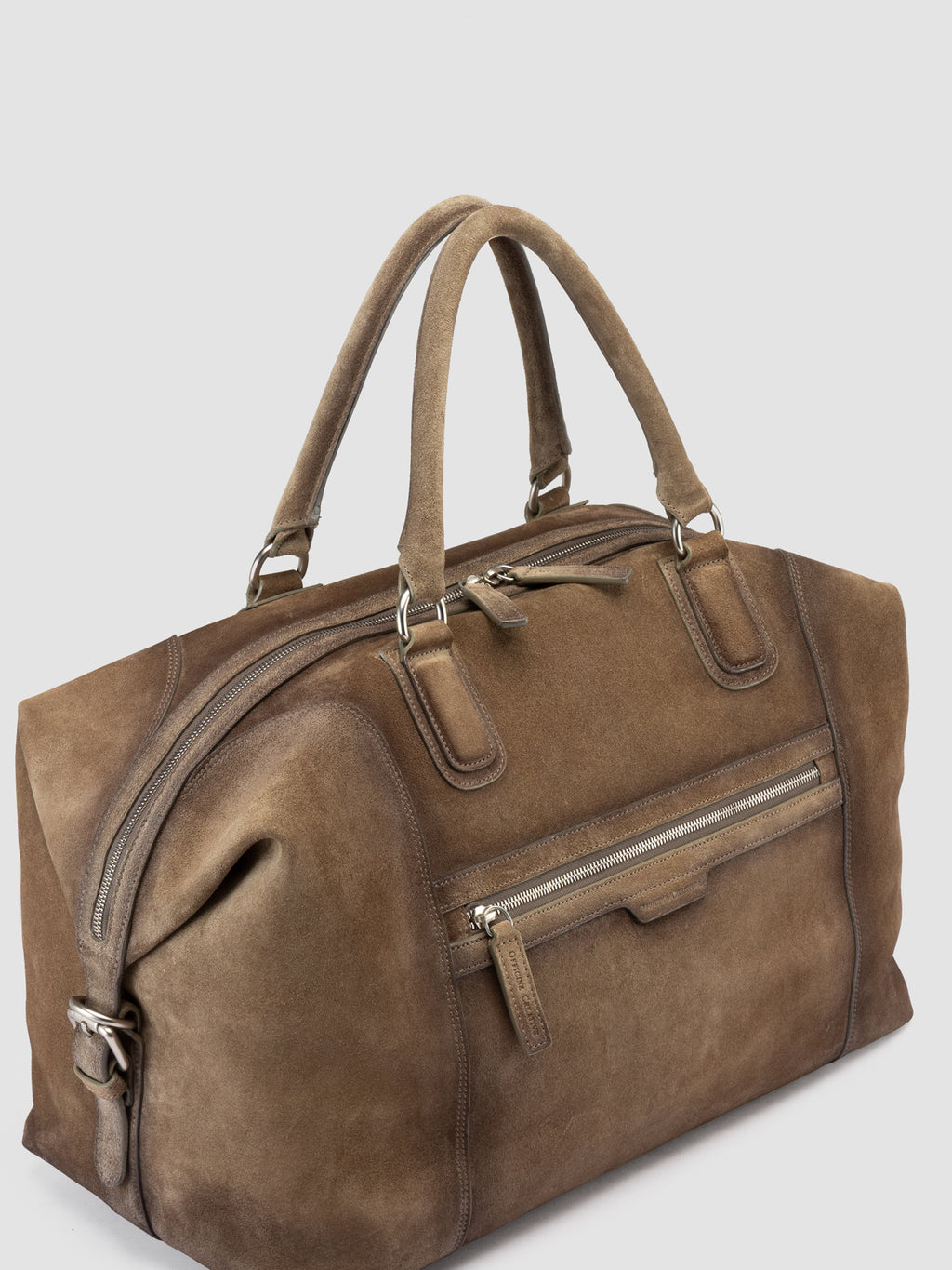 JULES 006 - Taupe Suede Travel Bag - image OCBJULE06LIGC3LEADTU0 - 2