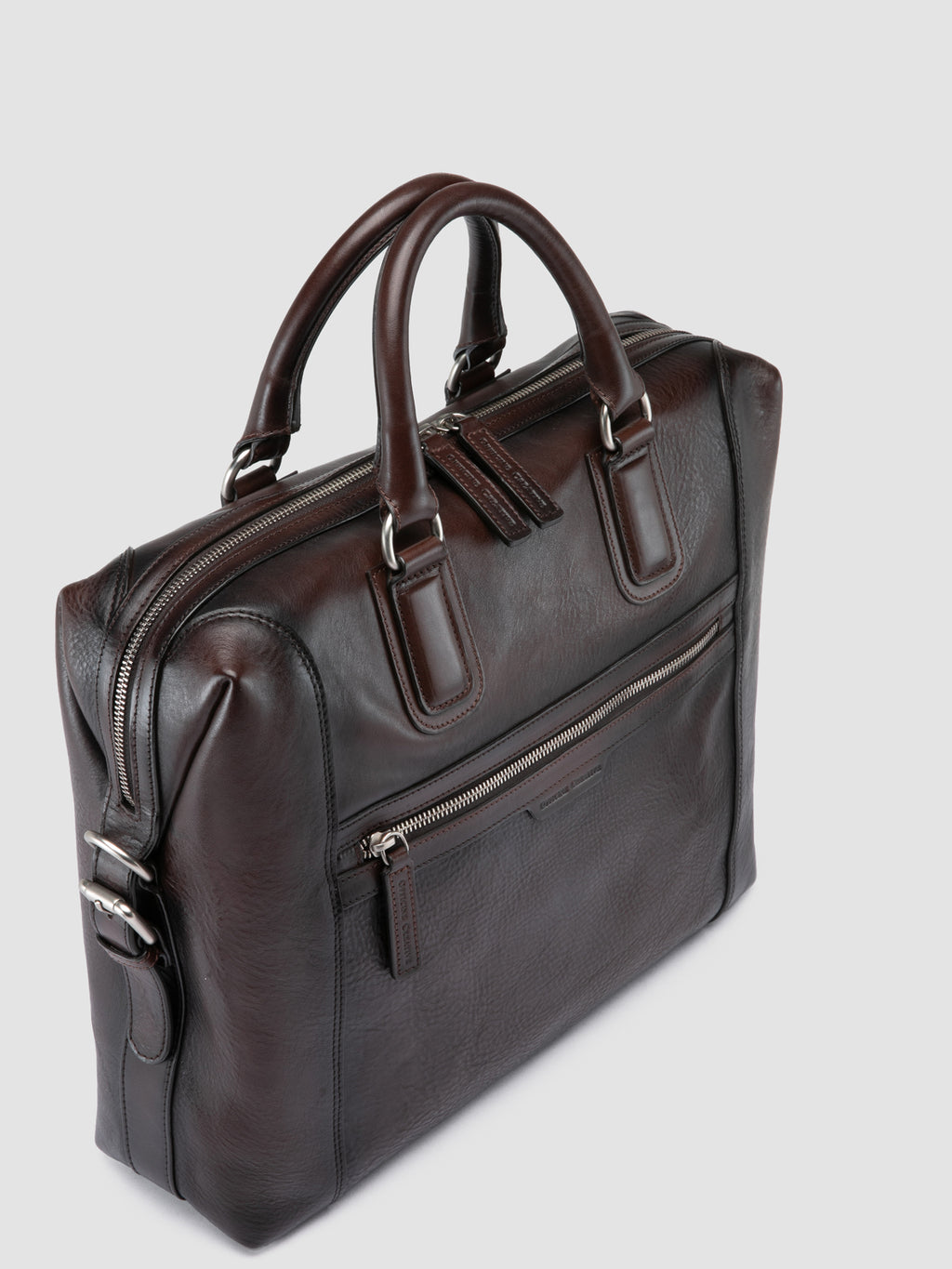 JULES 007 - Brown Leather Briefcase