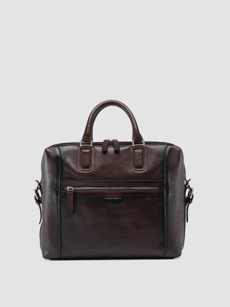 JULES 007 - Aktentasche aus braunem Leder