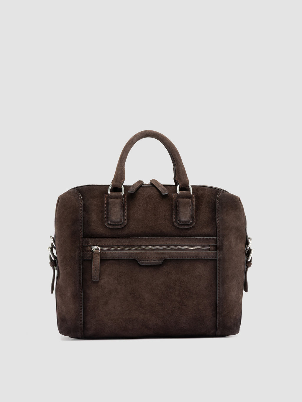 JULES 007 - Braune Aktentasche aus Wildleder - image 3,side view