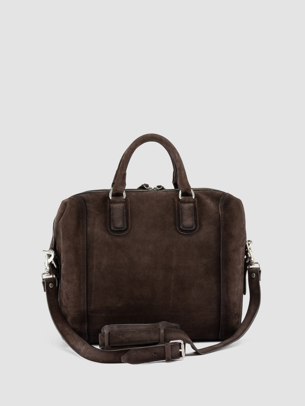 JULES 007 - Braune Aktentasche aus Wildleder - image 5,side view