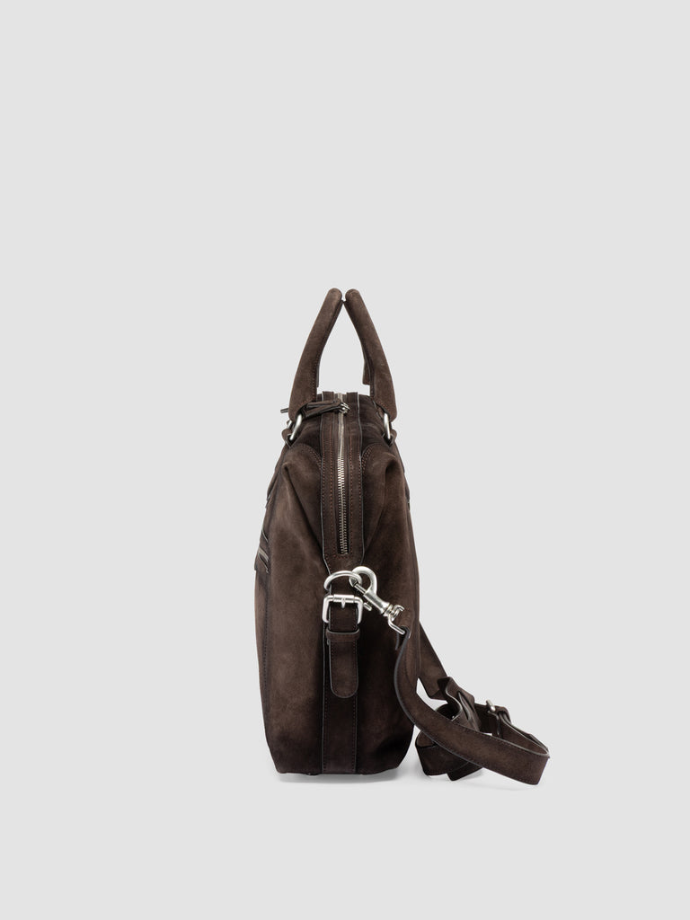 JULES 007 - Brown Suede Briefcase