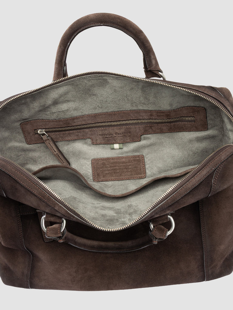 JULES 007 - Brown Suede Briefcase