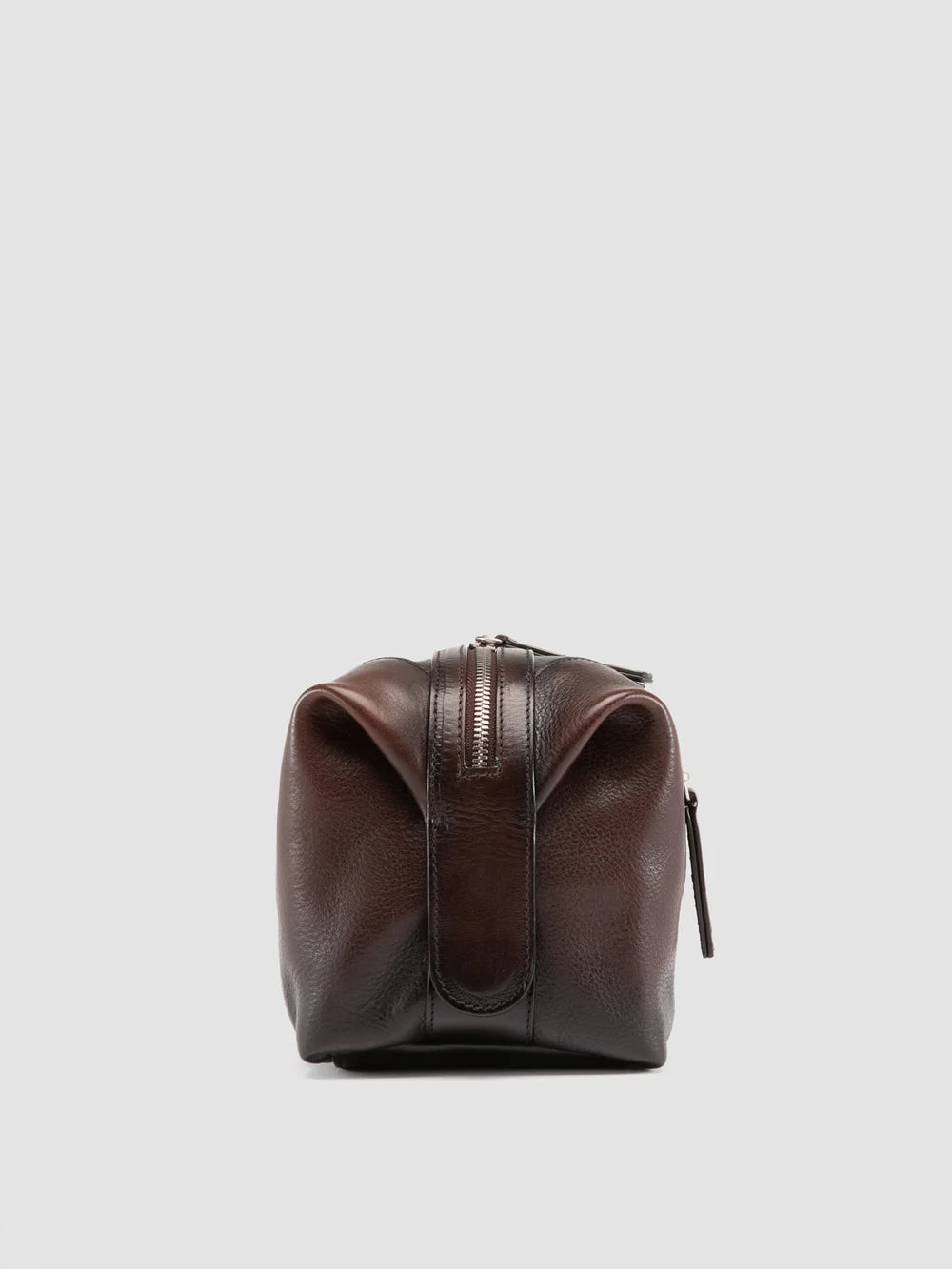 JULES 008 - Brown Leather Pouch - image 3,side view