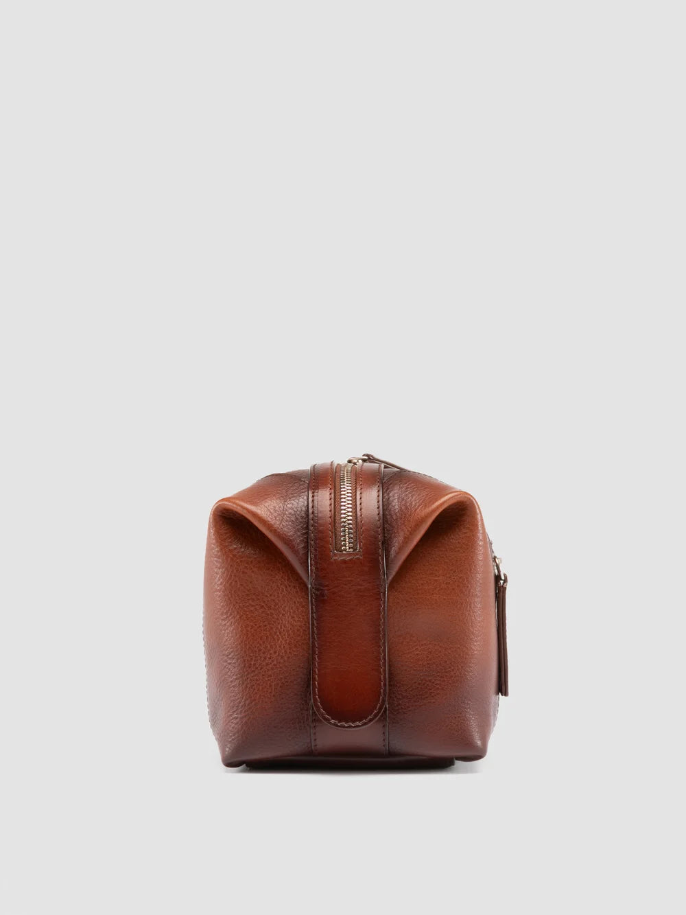 JULES 008 - Brown Leather Pouch - image 3,side view