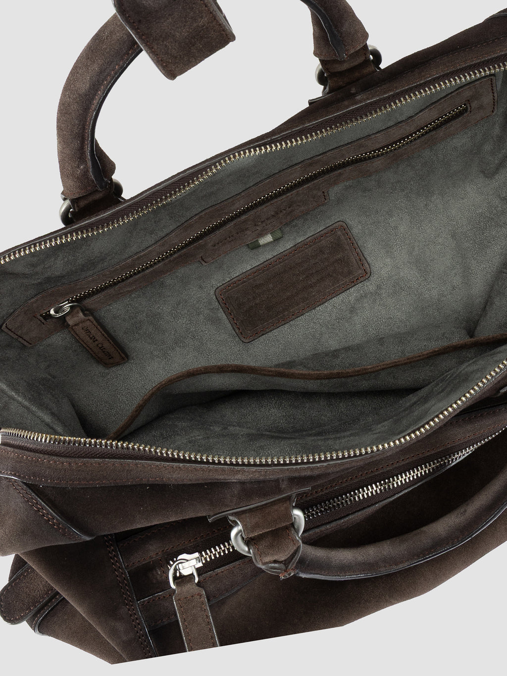 JULES 011 - Brown Suede Briefcase - image 7,side view