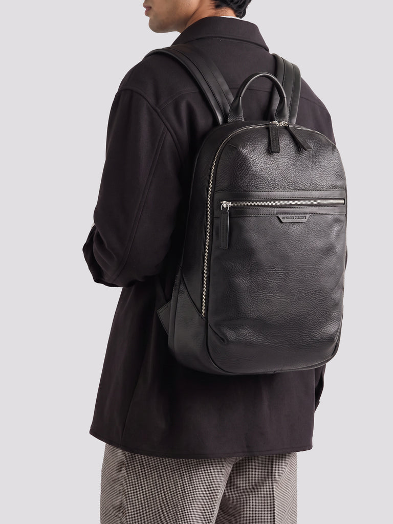 JULES 012 - Black Leather Backpack