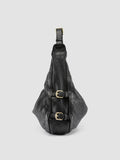 JULIE 015 - Black Leather Shoulder Bag - thumb image 3,side view