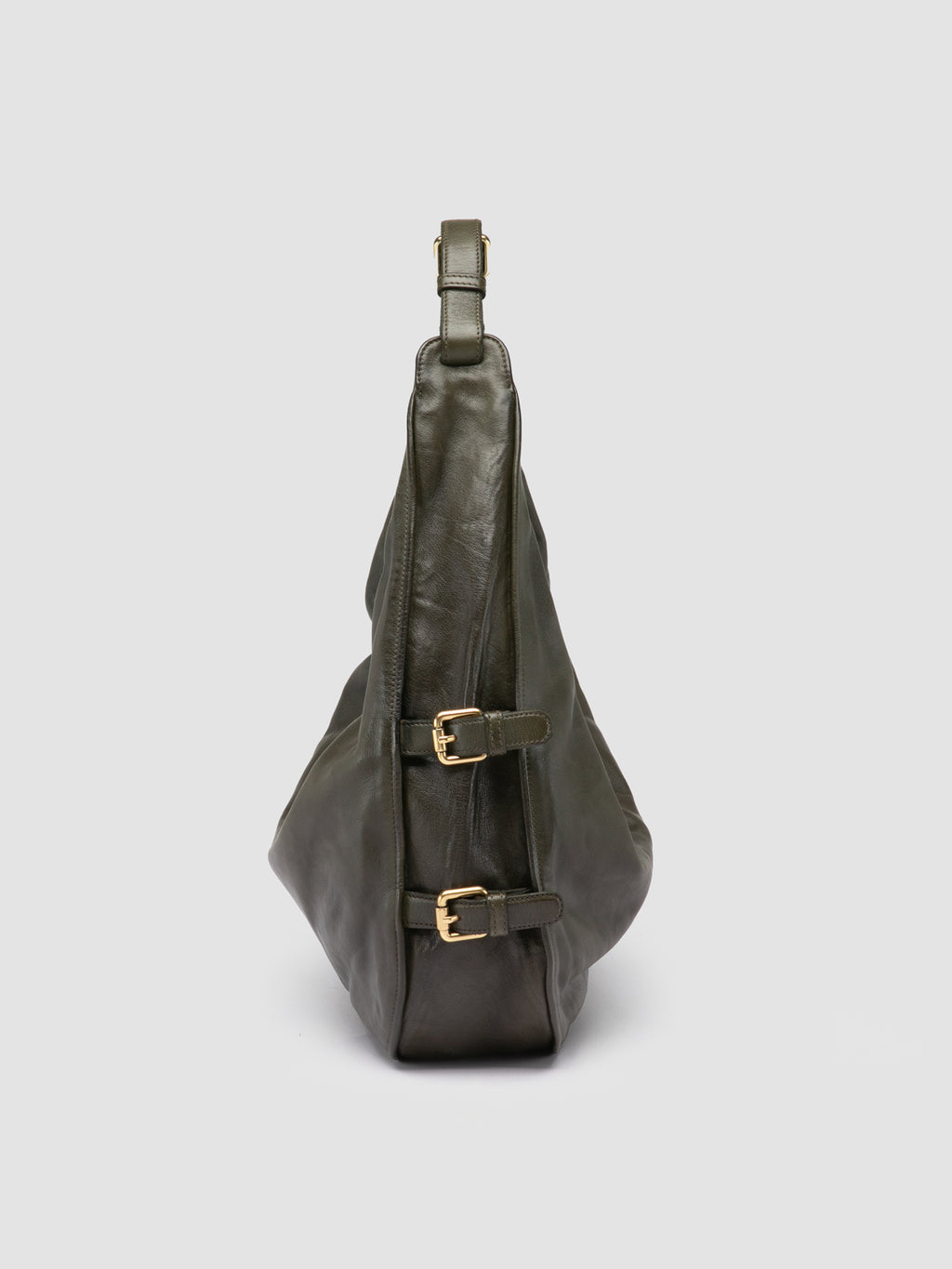 JULIE 015 - Umhängetasche aus grünem Leder - image 5,side view