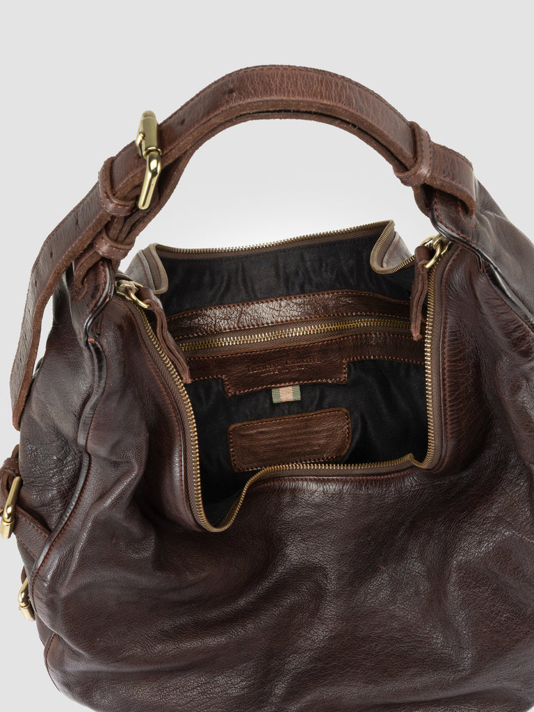 JULIE 015 - Brown Leather Shoulder Bag