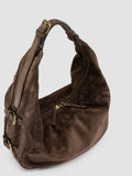 JULIE 015 - Brown Suede Shoulder Bag - thumb image 2,side view
