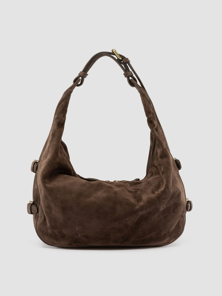 JULIE 015 - Brown Suede Shoulder Bag