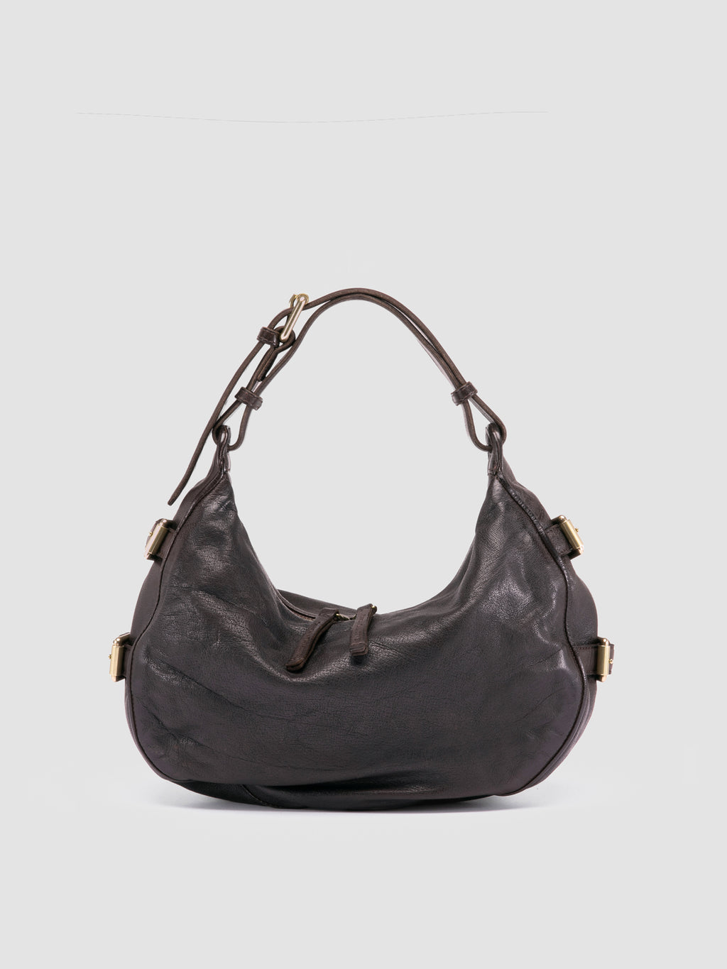 JULIE 016 - Brown Leather Shoulder Bag