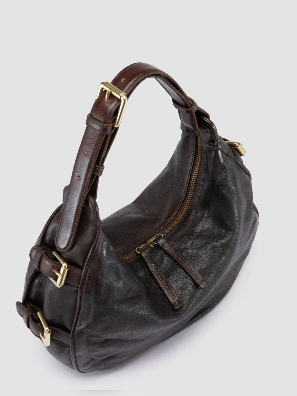 JULIE 016 - Brown Leather Shoulder Bag