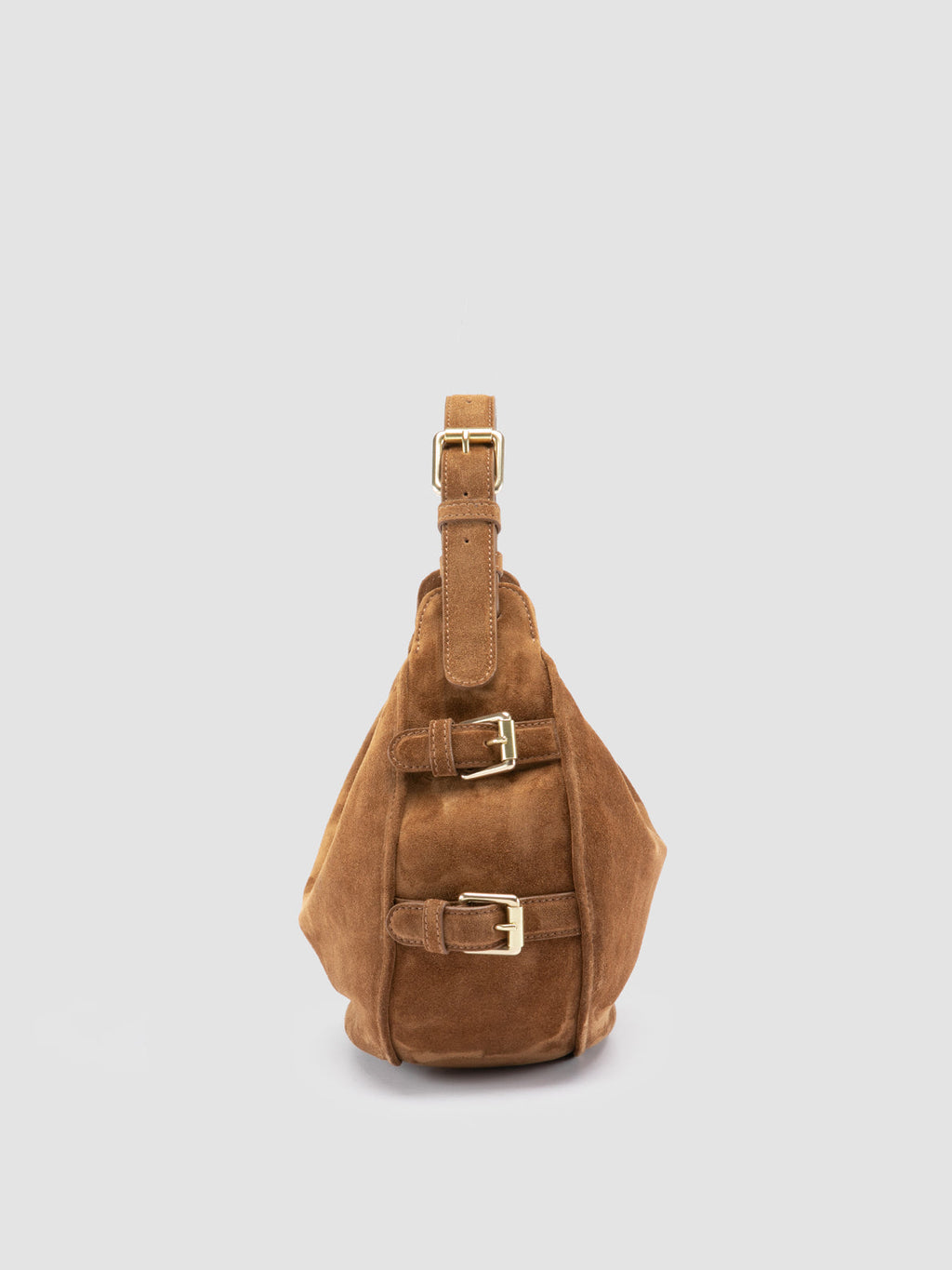 JULIE 016 - Braune Umhängetasche aus Wildleder - image 3,side view