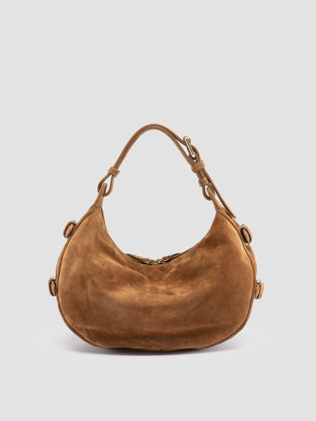 JULIE 016 - Braune Umhängetasche aus Wildleder - image 4,side view