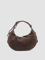 JULIE 016 - Brown Suede Shoulder Bag