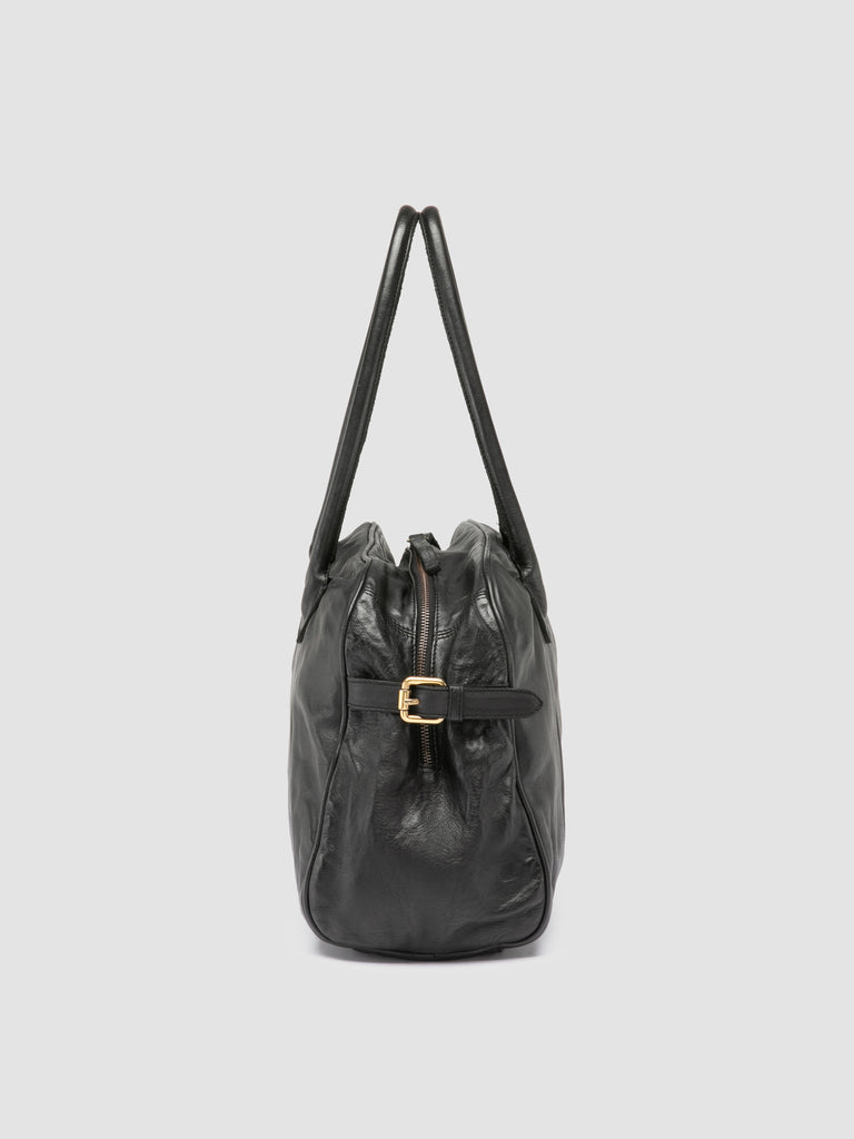 JULIE 019 - Black Leather Handle Bag