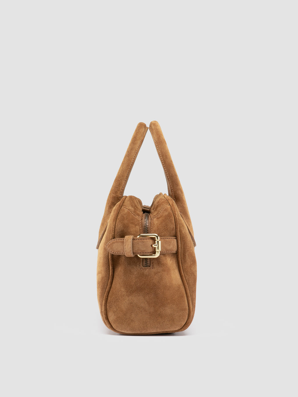JULIE 020 - Brown Suede Handle Bag - image 3,side view