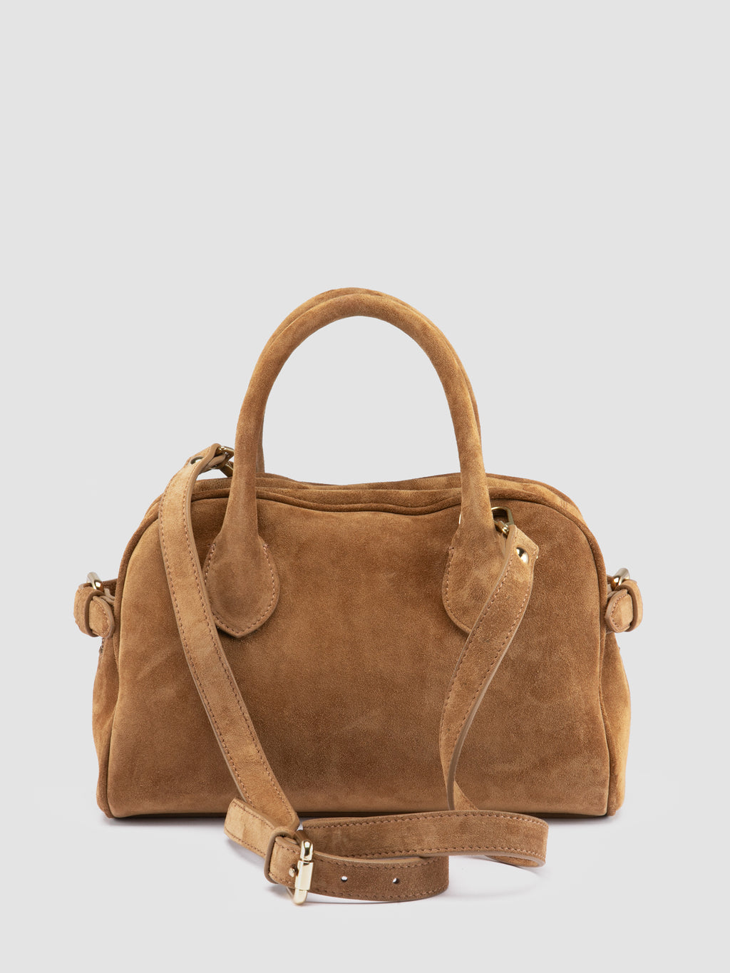 JULIE 020 - Brown Suede Handle Bag - image 4,side view