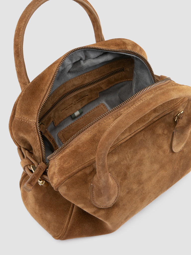 JULIE 020 - Brown Suede Handle Bag