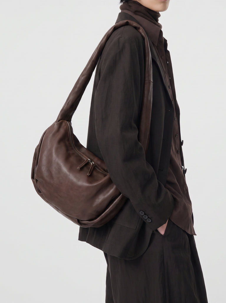 BOLINA 046 - Brown Leather Crossbody Bag-hover