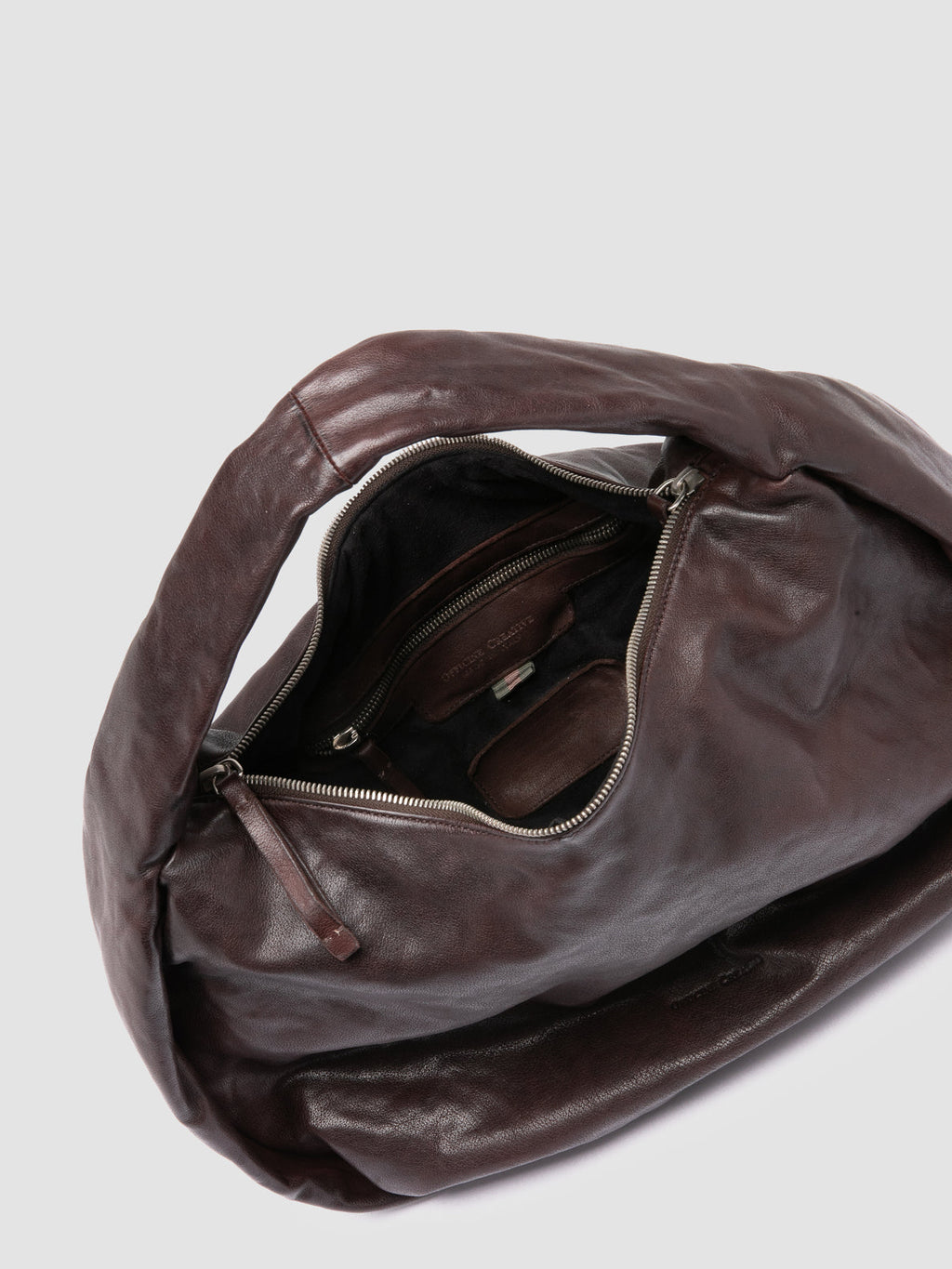 BOLINA 048 - Brown Leather Shoulder Bag - image 6,side view