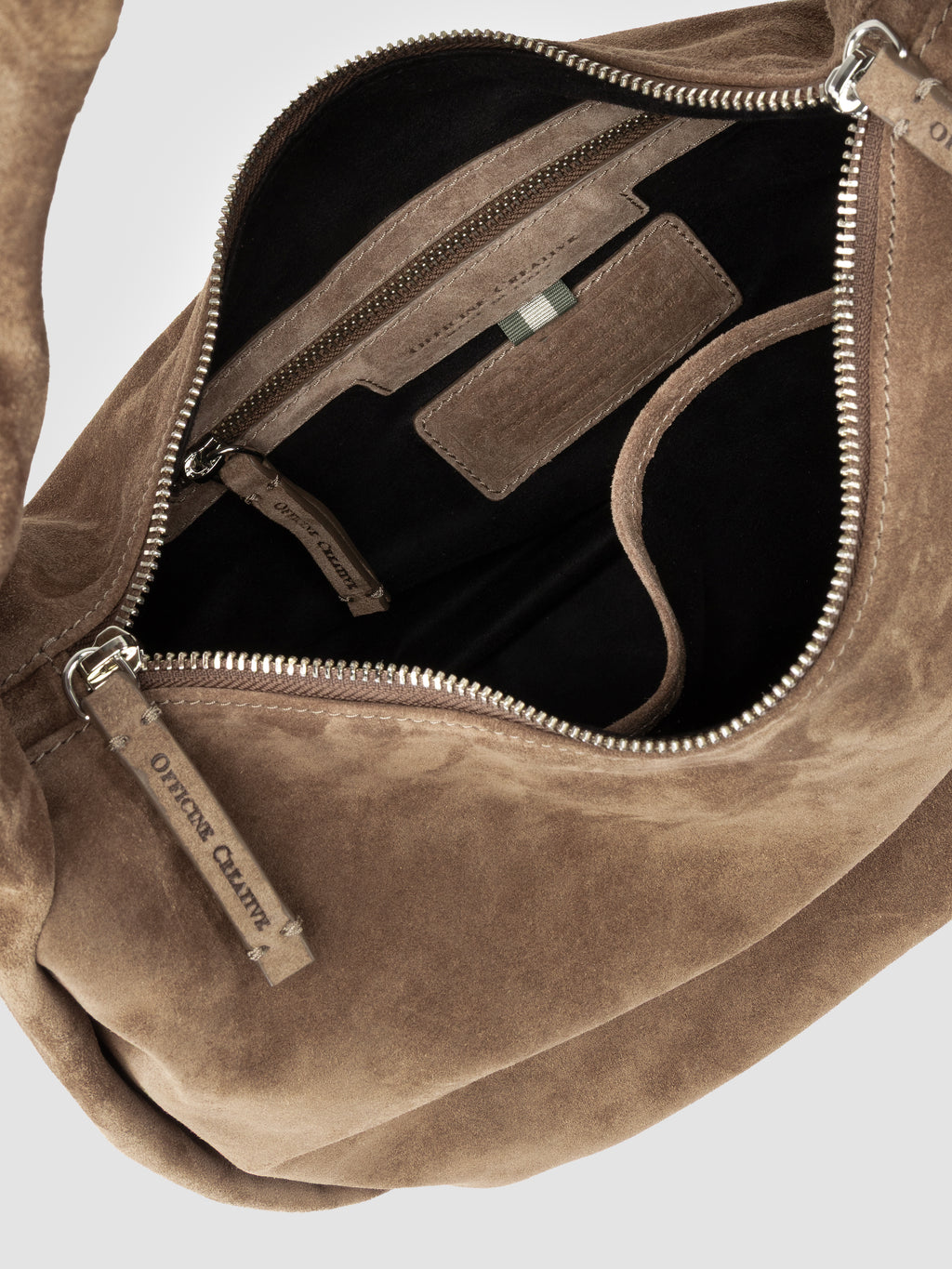 BOLINA 048 - Brown Suede Shoulder Bag - image 6,side view