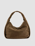 BOLINA 048 - Brown Suede Shoulder Bag - thumb image 1,side view