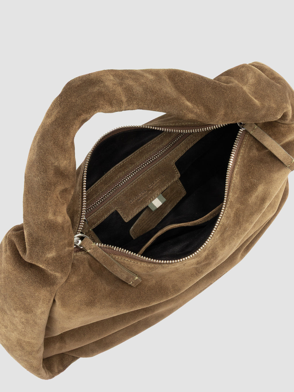 BOLINA 048 - Brown Suede Shoulder Bag - image 6,side view
