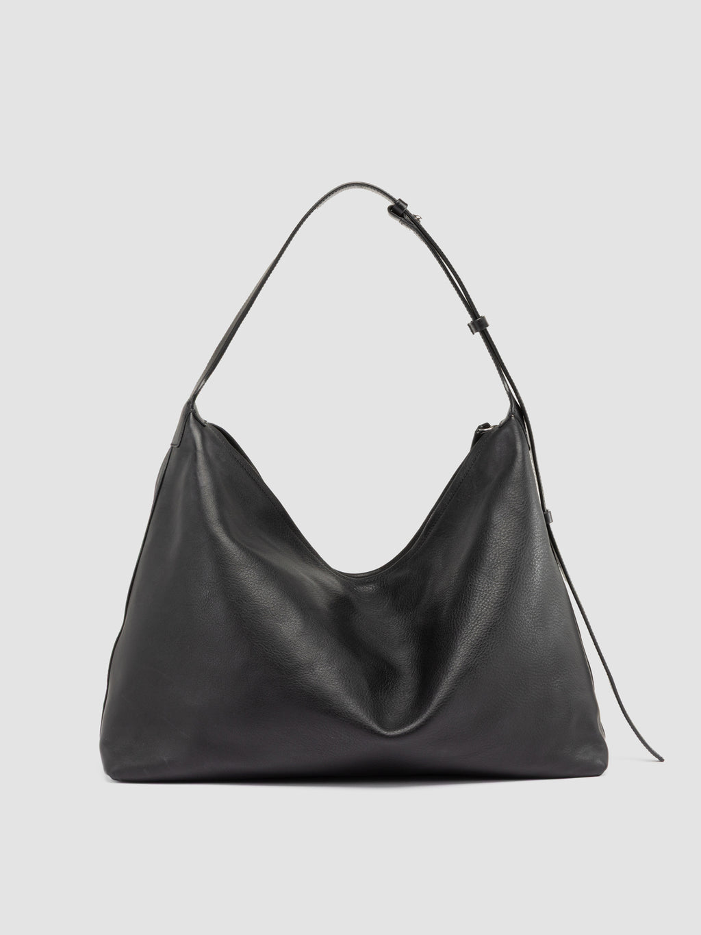MADERNA 002 - Black Leather Crossbody Bag - image 4,side view