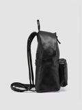 OC PACK 001 - Black Leather Backpack - thumb image 3,side view