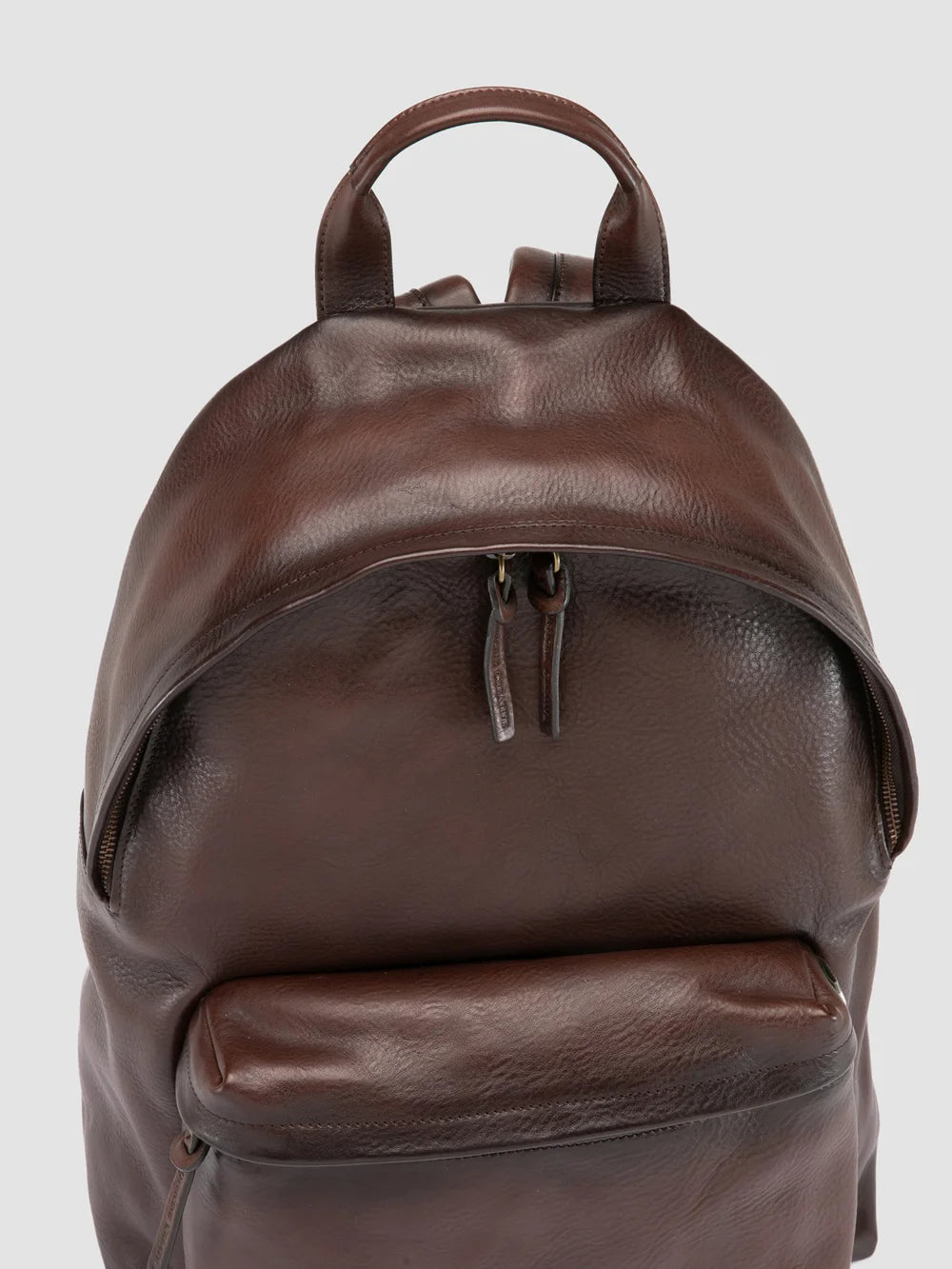 brown leather backpack with zipper Men's Brown Leather Backpack: OC PACK 001 – Officine Creative